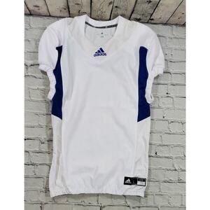 Adidas Techfit Hyped Climalite Football Jersey White Blue MENS SIZE LARGE